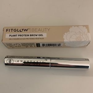 Fitglow Beauty Plant Protein Brow gel in dark brown + clear Anastasia brow gel